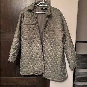 Forever 21 Quilted Khaki Puffer Jacket